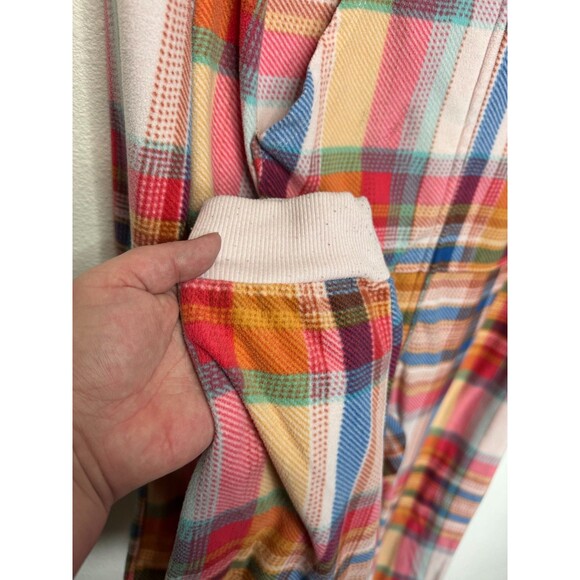 Cat & Jack Girls XL Plaid Union Suit One Piece Hooded Pajama Fleece Pink Red - Picture 6 of 14